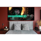 Girl With A Emerald Sword №SL1224 Ready to Hang Canvas Print