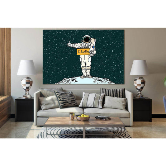Pop Art Astronaut Hitch Rides On Earth №SL544 Ready to Hang Canvas PrintCanvas art arrives ready to hang, with hanging accessories included and no additional framing required. Every canvas print is hand-crafted, made on-demand at our workshop and expertly
