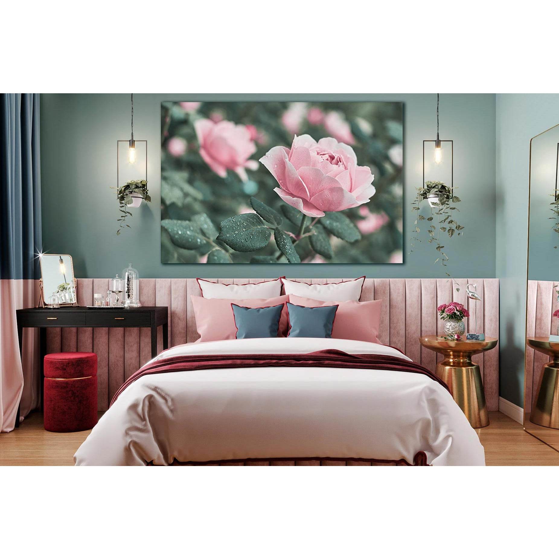 Pink Roses Flower In The Garden №SL711 Ready to Hang Canvas PrintCanvas art arrives ready to hang, with hanging accessories included and no additional framing required. Every canvas print is hand-crafted, made on-demand at our workshop and expertly stretc