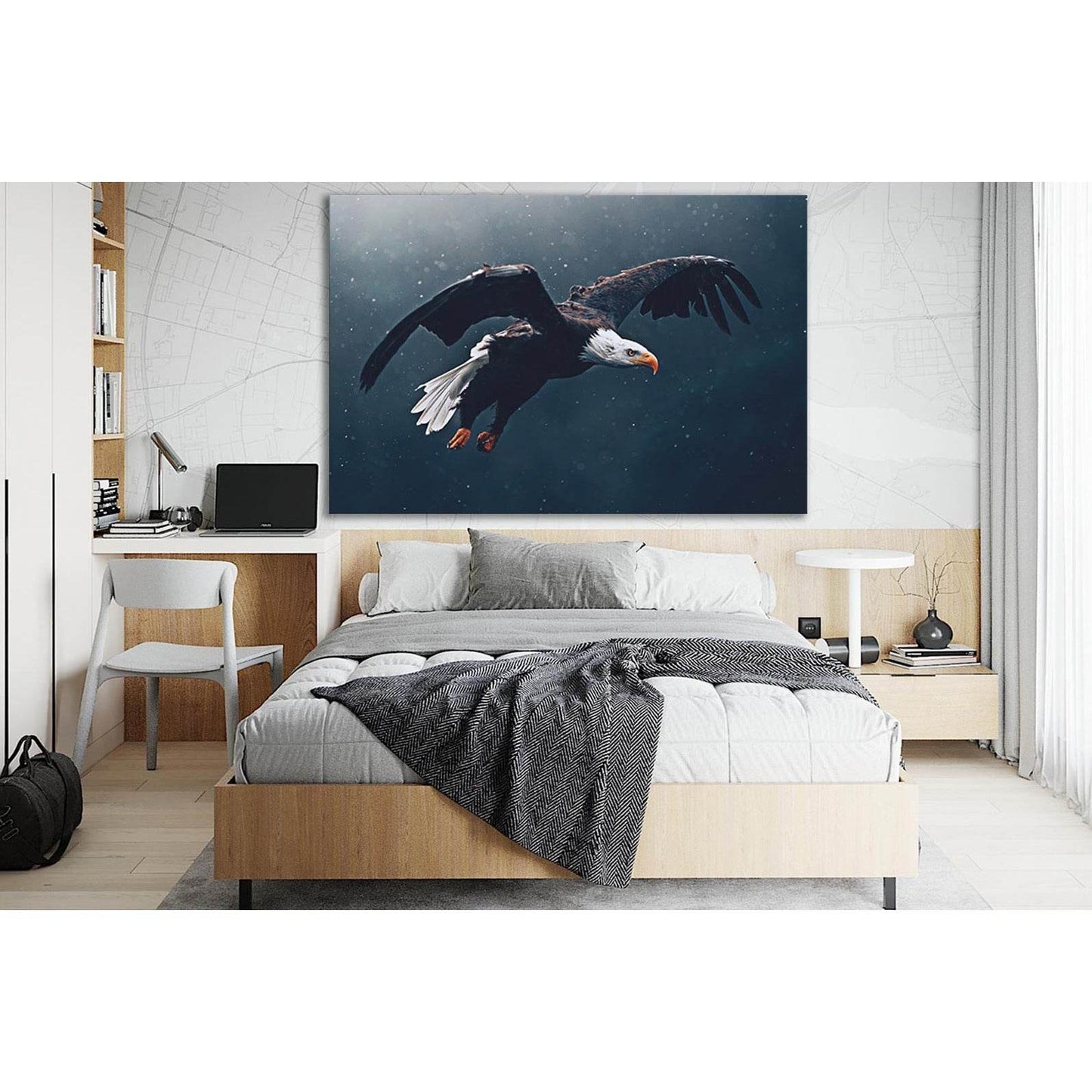 Flying Bald Eagle Wildlife №SL1543 Ready to Hang Canvas PrintCanvas art arrives ready to hang, with hanging accessories included and no additional framing required. Every canvas print is hand-crafted, made on-demand at our workshop and expertly stretched