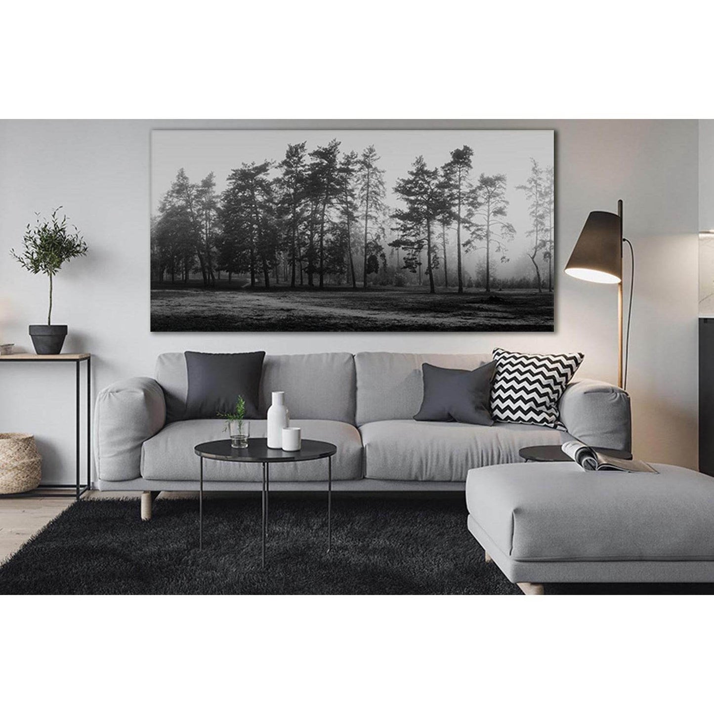 Silhouette Of The Forest Black And White №SL799 Ready to Hang Canvas PrintCanvas art arrives ready to hang, with hanging accessories included and no additional framing required. Every canvas print is hand-crafted, made on-demand at our workshop and expert
