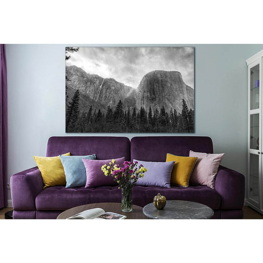 Cliff And Pine Trees Black End White №SL873 Ready to Hang Canvas PrintCanvas art arrives ready to hang, with hanging accessories included and no additional framing required. Every canvas print is hand-crafted, made on-demand at our workshop and expertly s