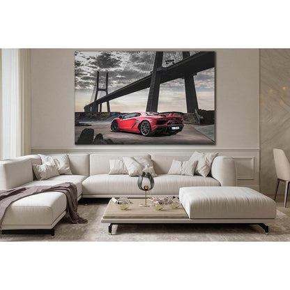 Red Sports Car Near The Bridge №SL1127 Ready to Hang Canvas PrintCanvas art arrives ready to hang, with hanging accessories included and no additional framing required. Every canvas print is hand-crafted, made on-demand at our workshop and expertly stretc