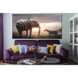 Elephant And Zebra Art №SL1530 Ready to Hang Canvas Print