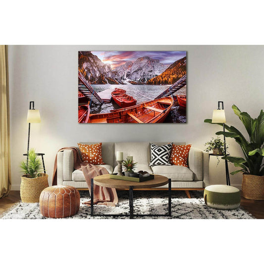 Boats On The Alpine Lake Braies №Sl18 Ready to Hang Canvas PrintCanvas art arrives ready to hang, with hanging accessories included and no additional framing required. Every canvas print is hand-crafted, made on-demand at our workshop and expertly stretch