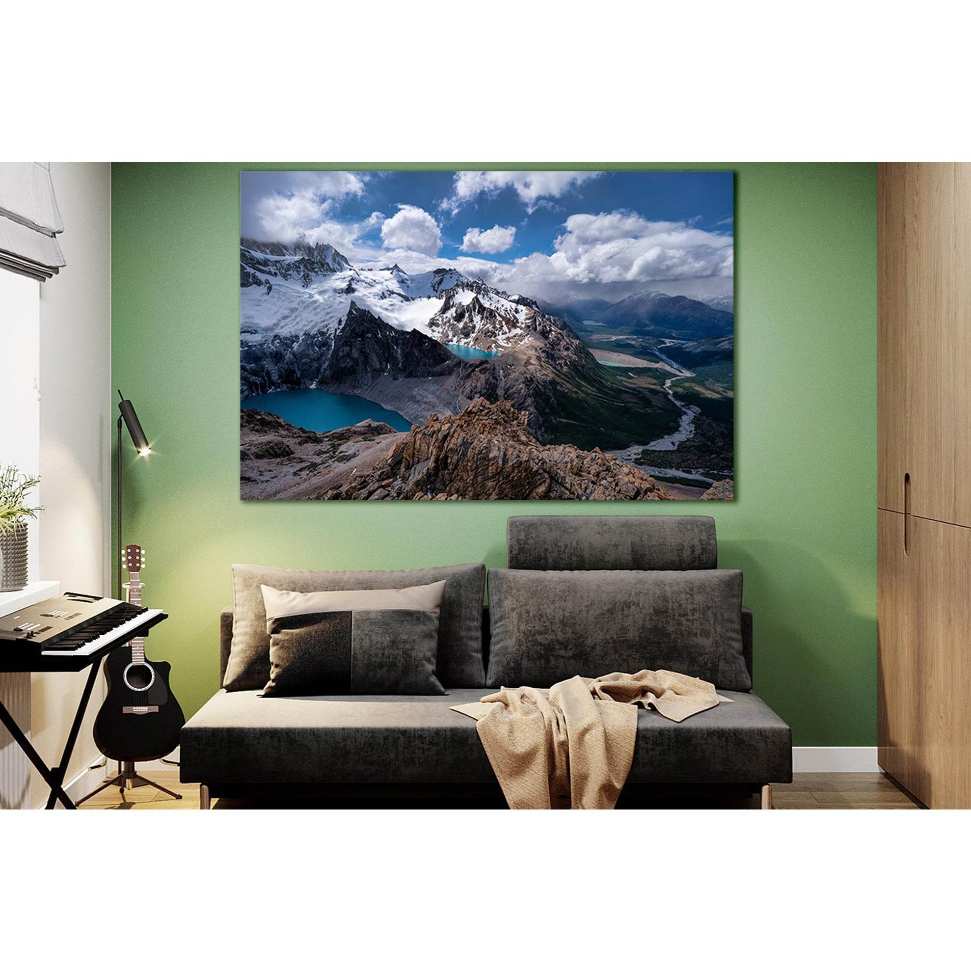 Landscape Lake Between Mountains №SL1581 Ready to Hang Canvas Print