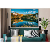 Beautiful Lake In Autumn №SL1497 Ready to Hang Canvas Print