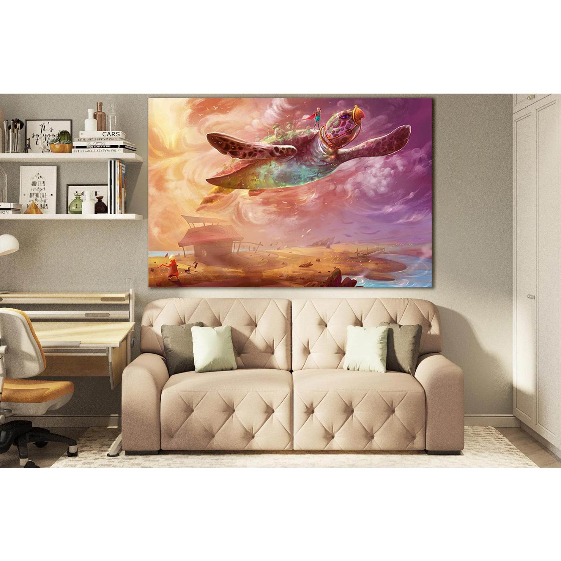 Flying Turtle №SL1283 Ready to Hang Canvas Print