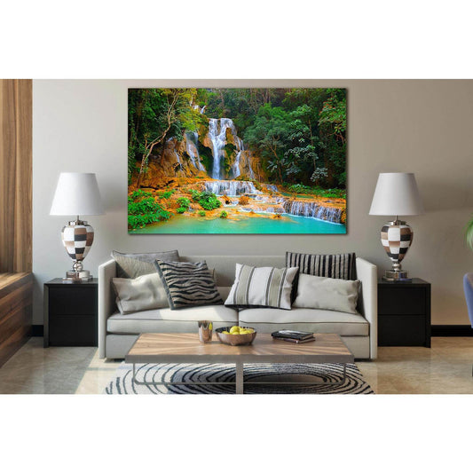 Beautiful Kuang Si Waterfall Laos №SL466 Ready to Hang Canvas PrintCanvas art arrives ready to hang, with hanging accessories included and no additional framing required. Every canvas print is hand-crafted, made on-demand at our workshop and expertly stre