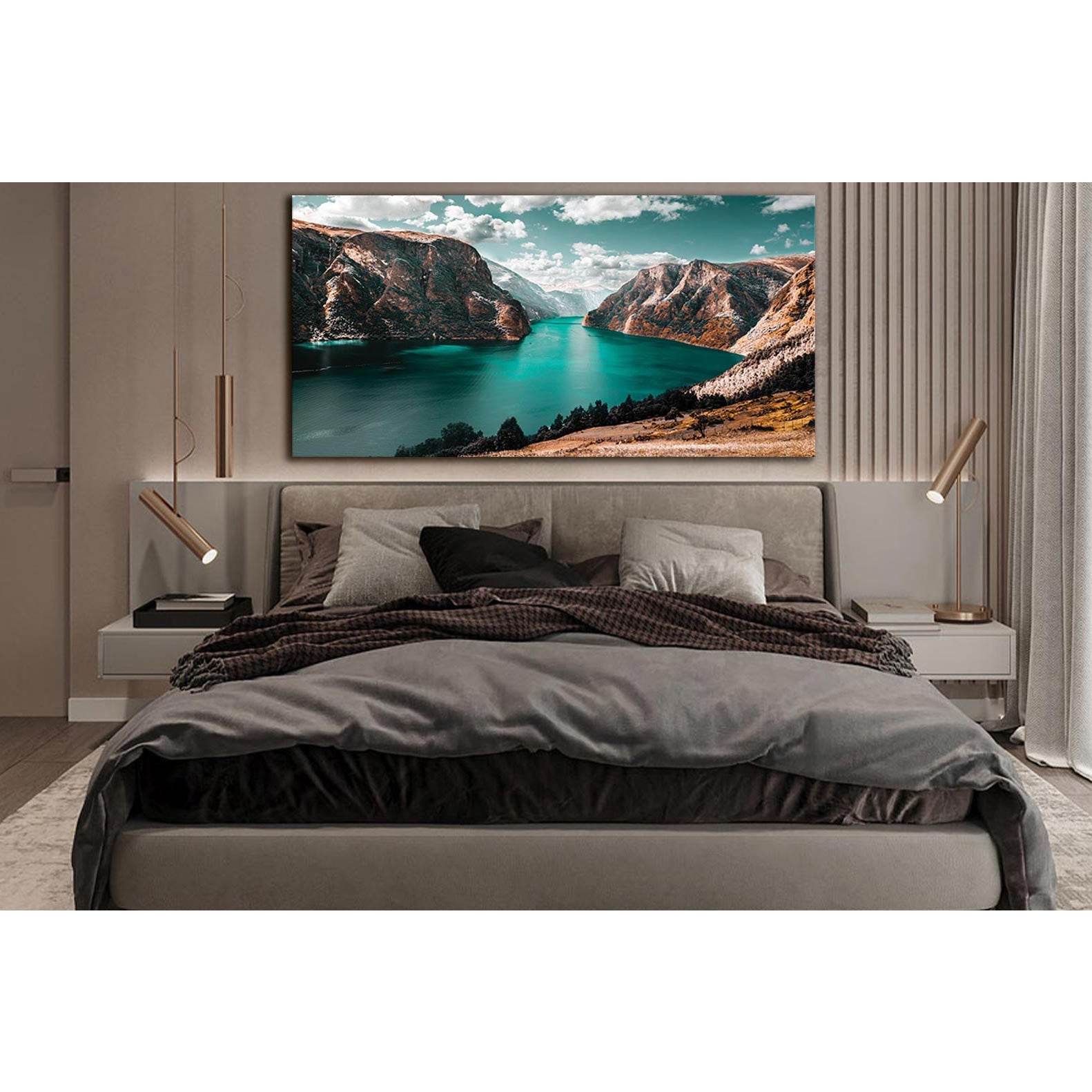 Huge Lake Between Mountains №SL1591 Ready to Hang Canvas PrintCanvas art arrives ready to hang, with hanging accessories included and no additional framing required. Every canvas print is hand-crafted, made on-demand at our workshop and expertly stretched