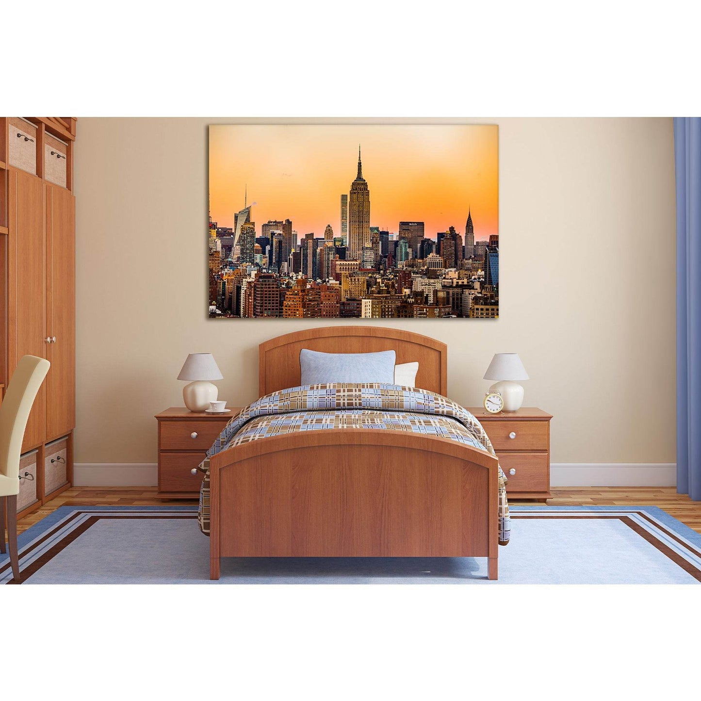 Manhattan New York At Sunset №SL343 Ready to Hang Canvas PrintCanvas art arrives ready to hang, with hanging accessories included and no additional framing required. Every canvas print is hand-crafted, made on-demand at our workshop and expertly stretched