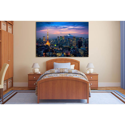 Cityscape Of Tokyo With Mount Fuji №SL373 Ready to Hang Canvas PrintCanvas art arrives ready to hang, with hanging accessories included and no additional framing required. Every canvas print is hand-crafted, made on-demand at our workshop and expertly str