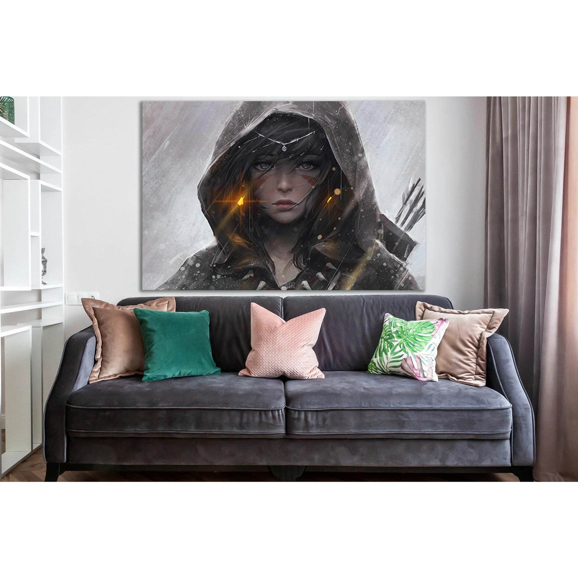 Warrior Girl In Hood №SL1279 Ready to Hang Canvas PrintCanvas art arrives ready to hang, with hanging accessories included and no additional framing required. Every canvas print is hand-crafted, made on-demand at our workshop and expertly stretched around