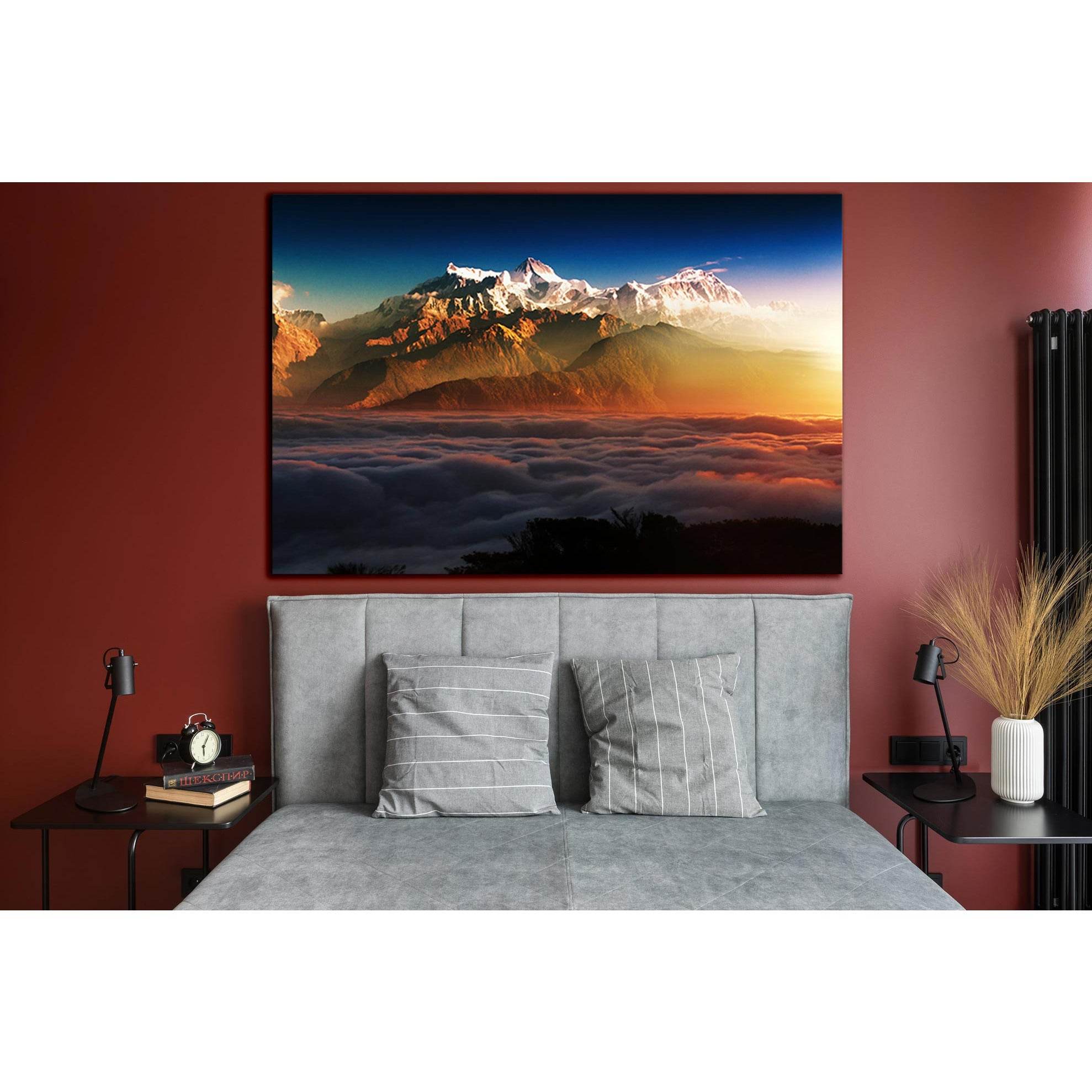 Mountains In Clouds №SL1590 Ready to Hang Canvas Print