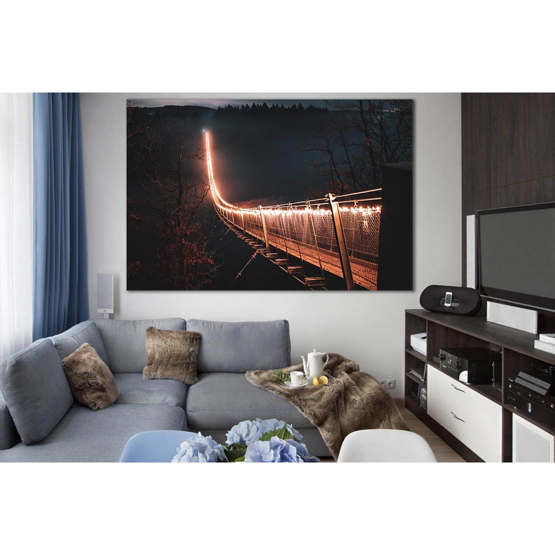 Lit Up Bridge At Night №SL1135 Ready to Hang Canvas PrintCanvas art arrives ready to hang, with hanging accessories included and no additional framing required. Every canvas print is hand-crafted, made on-demand at our workshop and expertly stretched arou