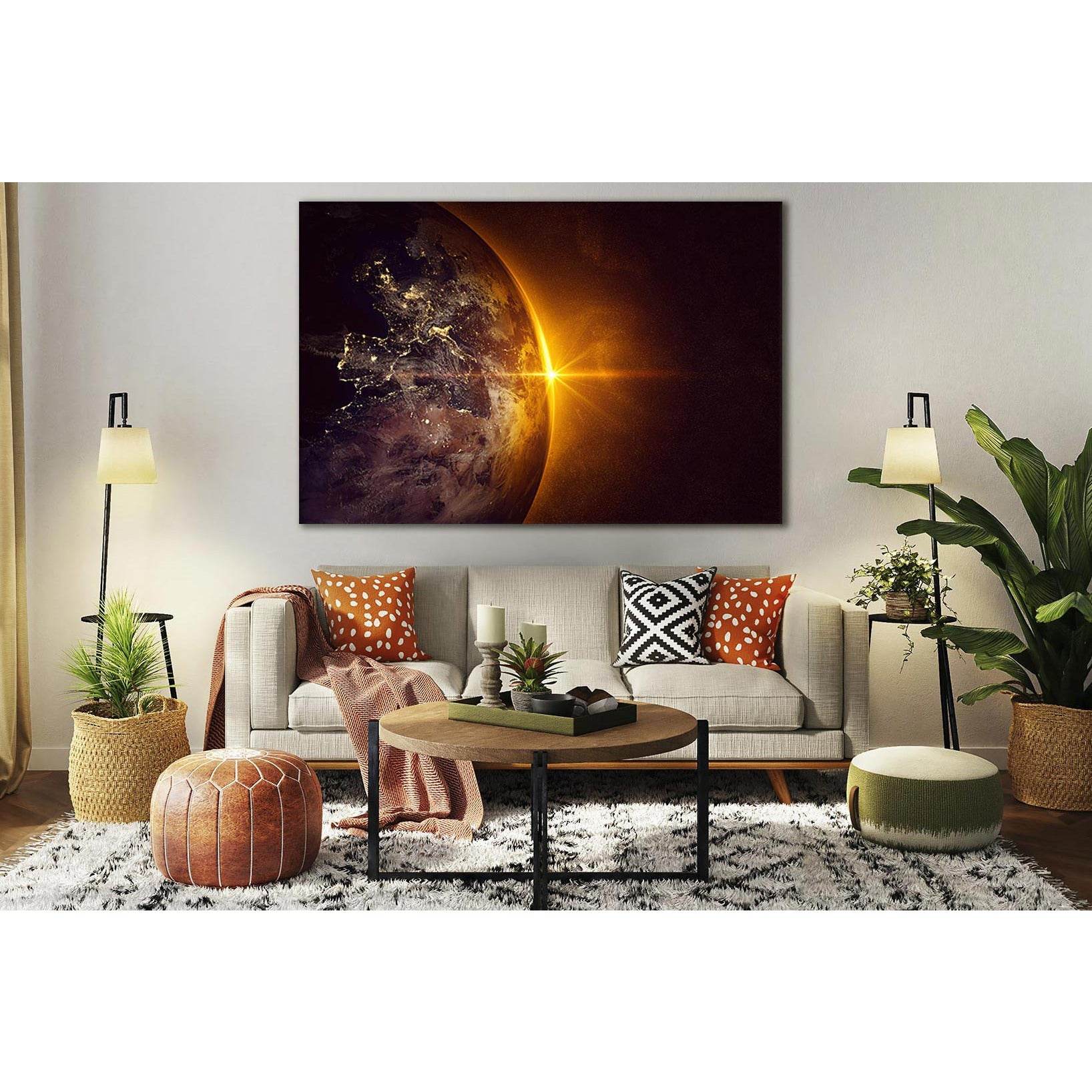 Planet Earth Space Sunrise №SL287 Ready to Hang Canvas PrintCanvas art arrives ready to hang, with hanging accessories included and no additional framing required. Every canvas print is hand-crafted, made on-demand at our workshop and expertly stretched a