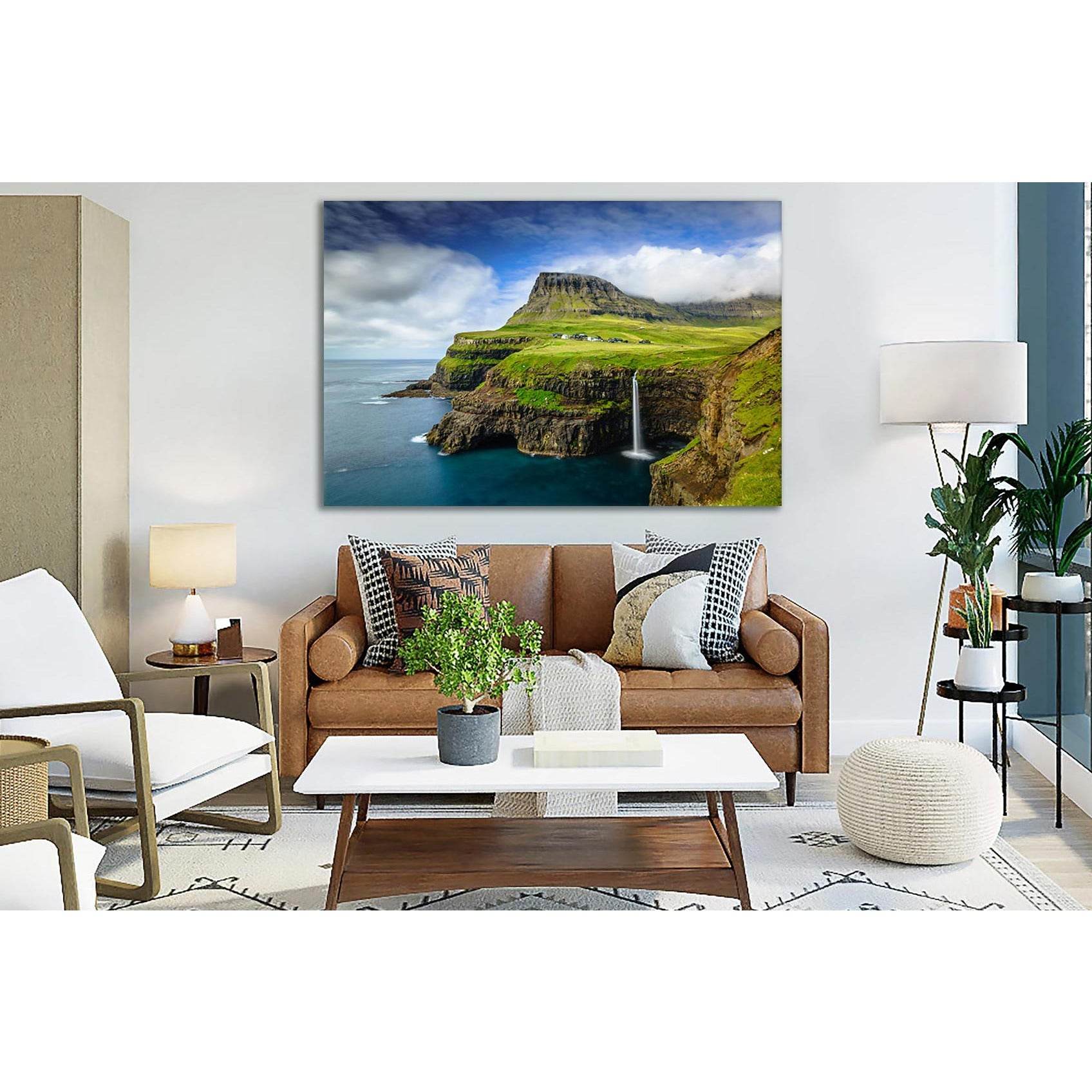 Denmark Waterfalls On Faroe Islands №SL488 Ready to Hang Canvas PrintCanvas art arrives ready to hang, with hanging accessories included and no additional framing required. Every canvas print is hand-crafted, made on-demand at our workshop and expertly st