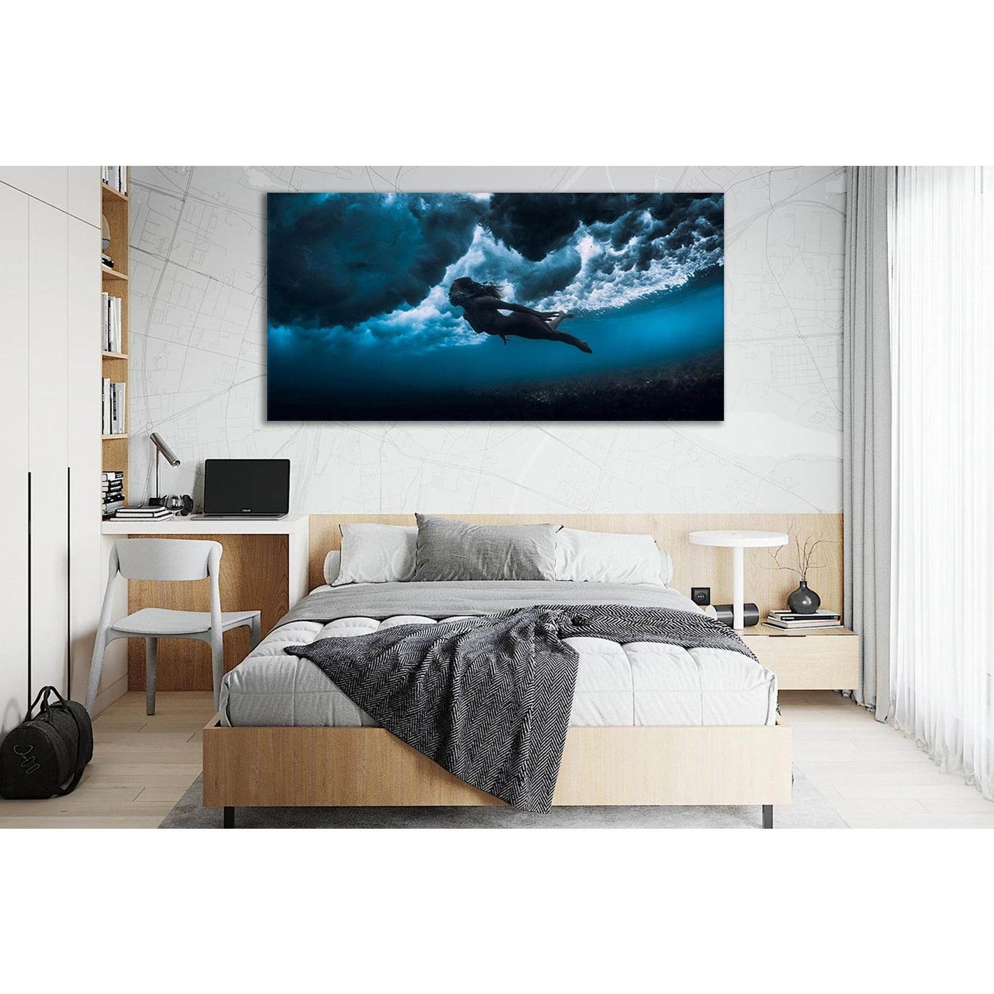 Woman In Ocean №SL46 Ready to Hang Canvas PrintCanvas art arrives ready to hang, with hanging accessories included and no additional framing required. Every canvas print is hand-crafted, made on-demand at our workshop and expertly stretched around 100% No
