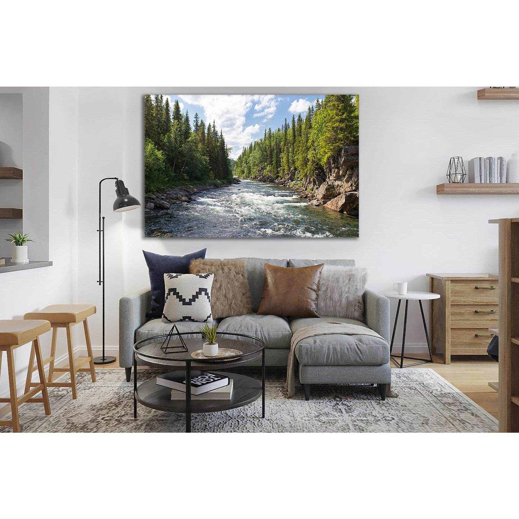 River And Coniferous Trees №SL506 Ready to Hang Canvas PrintCanvas art arrives ready to hang, with hanging accessories included and no additional framing required. Every canvas print is hand-crafted, made on-demand at our workshop and expertly stretched a
