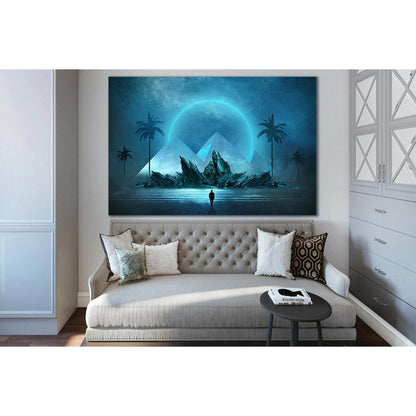 Futuristic Landscape Man And Pyramids №SL1230 Ready to Hang Canvas PrintCanvas art arrives ready to hang, with hanging accessories included and no additional framing required. Every canvas print is hand-crafted, made on-demand at our workshop and expertly