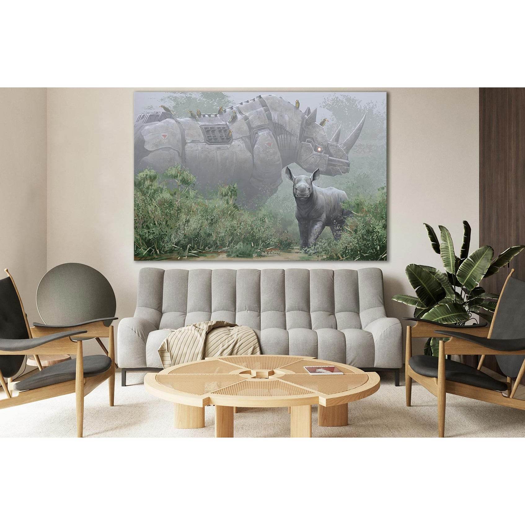 Robot Rhino №SL1294 Ready to Hang Canvas PrintCanvas art arrives ready to hang, with hanging accessories included and no additional framing required. Every canvas print is hand-crafted, made on-demand at our workshop and expertly stretched around 100% Nor