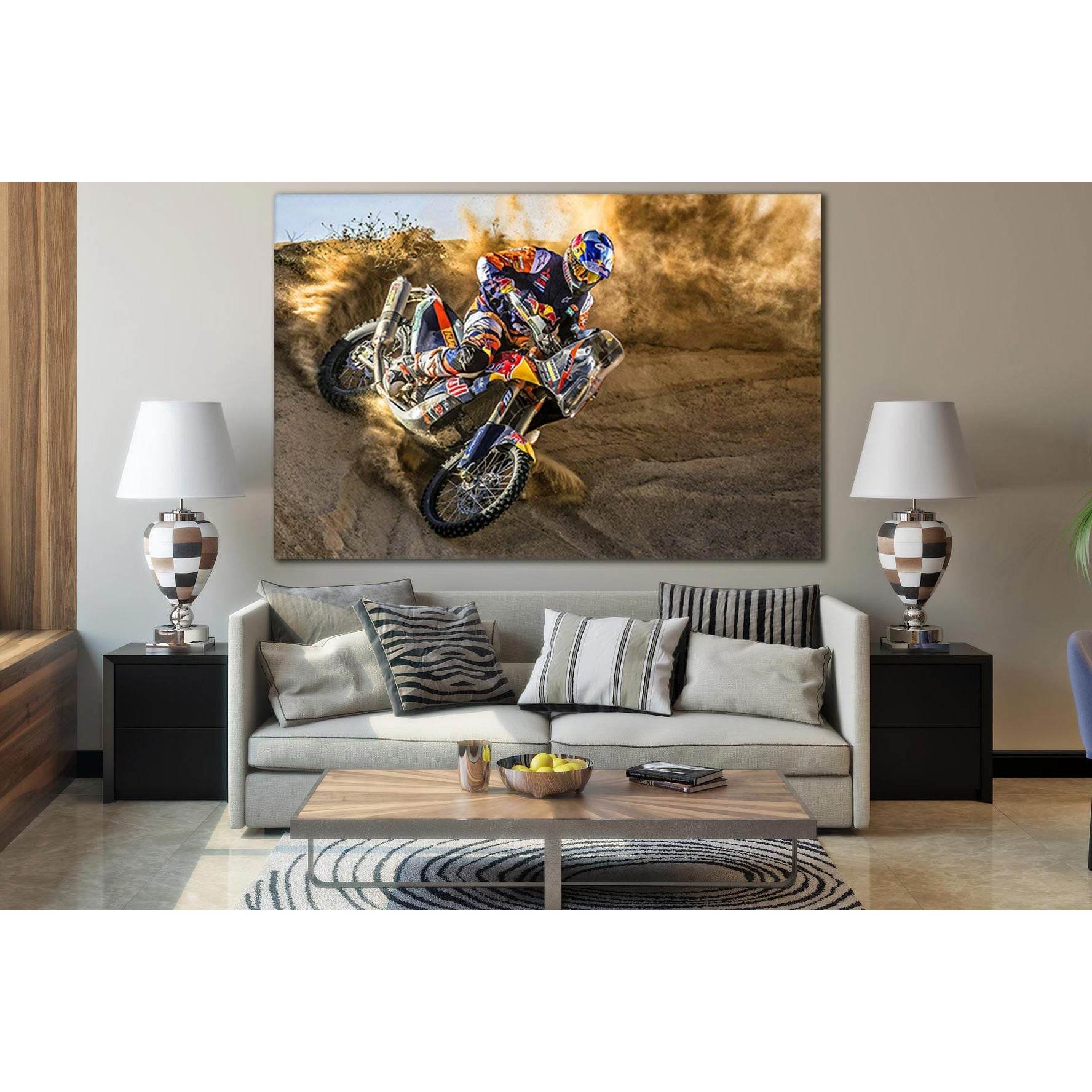 Motocross Biker Raises Dust №SL950 Ready to Hang Canvas PrintCanvas art arrives ready to hang, with hanging accessories included and no additional framing required. Every canvas print is hand-crafted, made on-demand at our workshop and expertly stretched