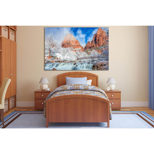 USA Zion Park Mountains Waterfall №SL464 Ready to Hang Canvas PrintCanvas art arrives ready to hang, with hanging accessories included and no additional framing required. Every canvas print is hand-crafted, made on-demand at our workshop and expertly stre