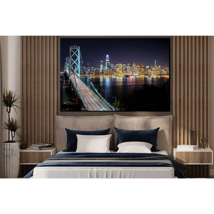 Bridge And Cityscape At Night №SL1457 Ready to Hang Canvas PrintCanvas art arrives ready to hang, with hanging accessories included and no additional framing required. Every canvas print is hand-crafted, made on-demand at our workshop and expertly stretch
