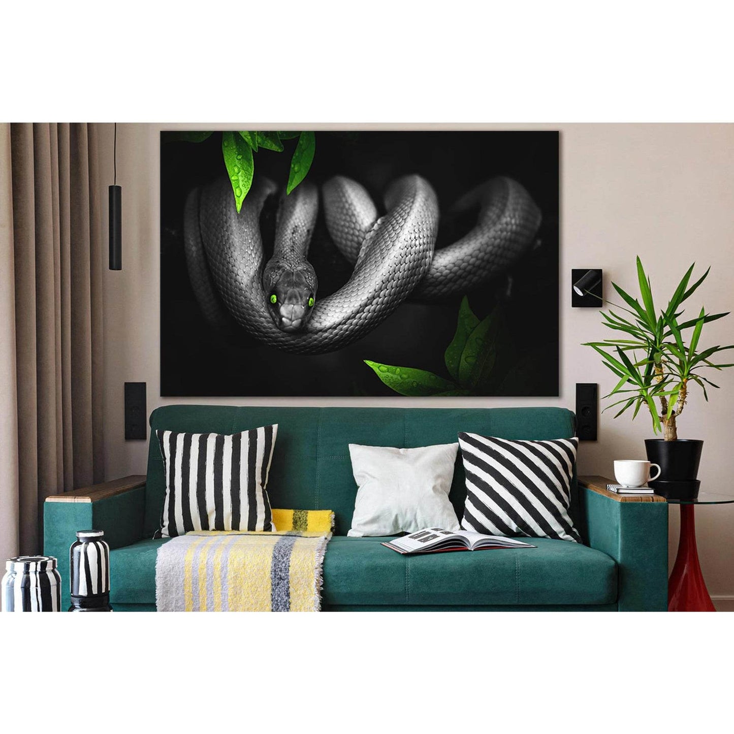 Snake With Green Eyes №SL1504 Ready to Hang Canvas PrintCanvas art arrives ready to hang, with hanging accessories included and no additional framing required. Every canvas print is hand-crafted, made on-demand at our workshop and expertly stretched aroun