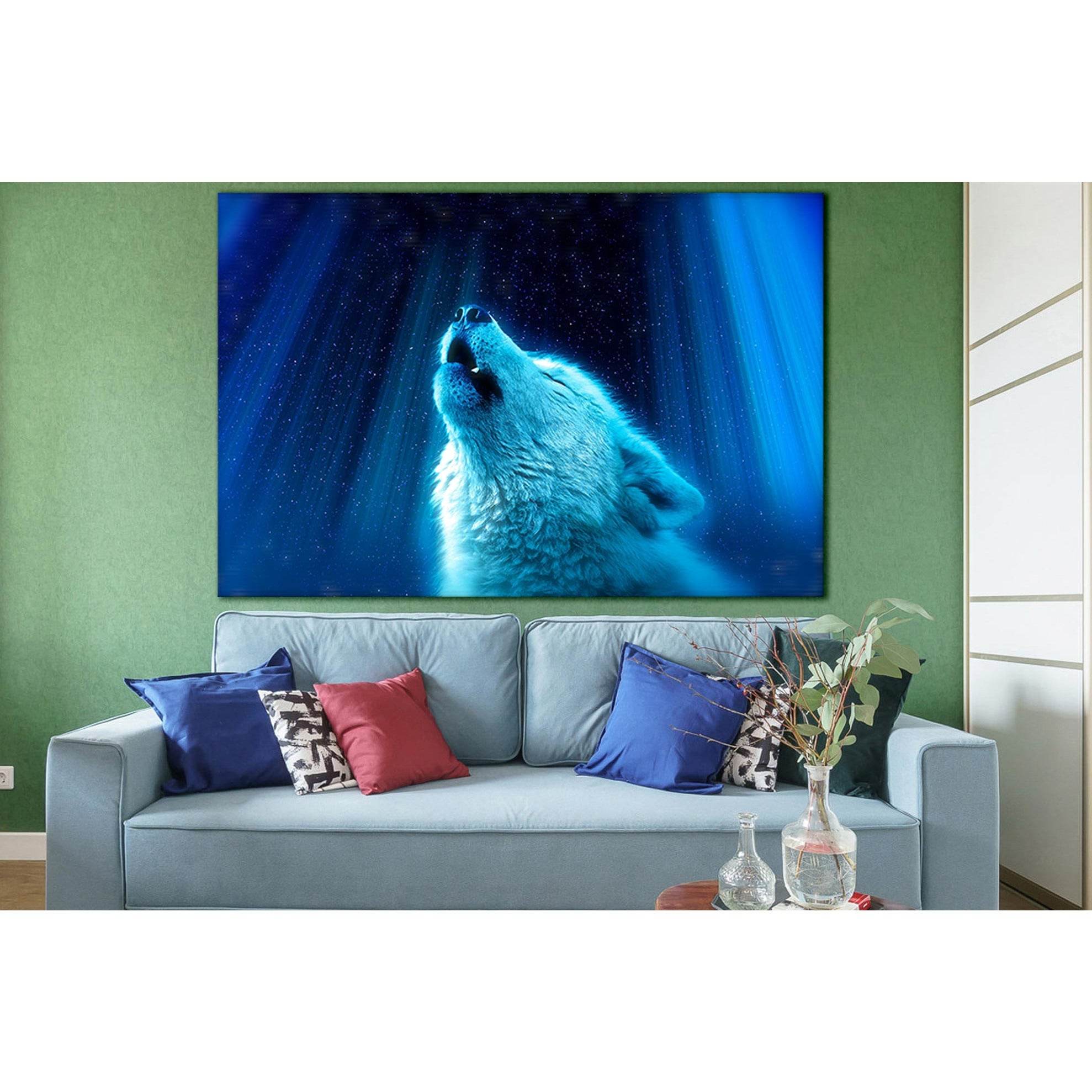 Howl Of The White Wolf №SL1521 Ready to Hang Canvas Print
