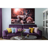 Deer With Lion №SL1507 Ready to Hang Canvas Print