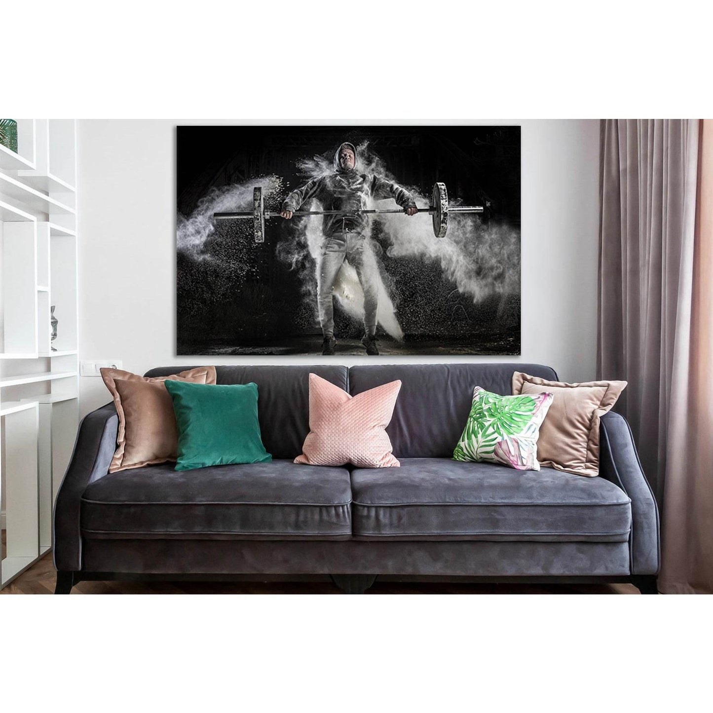 Barbell Man On Black Background №SL937 Ready to Hang Canvas PrintCanvas art arrives ready to hang, with hanging accessories included and no additional framing required. Every canvas print is hand-crafted, made on-demand at our workshop and expertly stretc