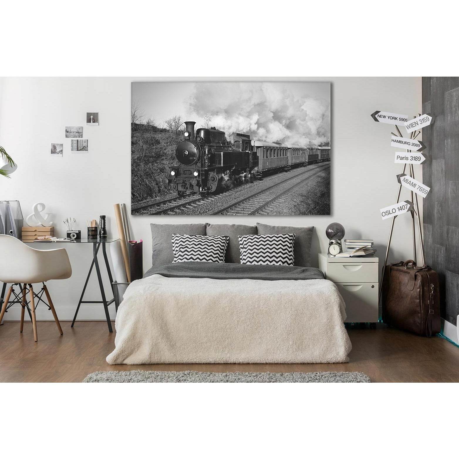 Old Train Riding Road №SL738 Ready to Hang Canvas PrintCanvas art arrives ready to hang, with hanging accessories included and no additional framing required. Every canvas print is hand-crafted, made on-demand at our workshop and expertly stretched around