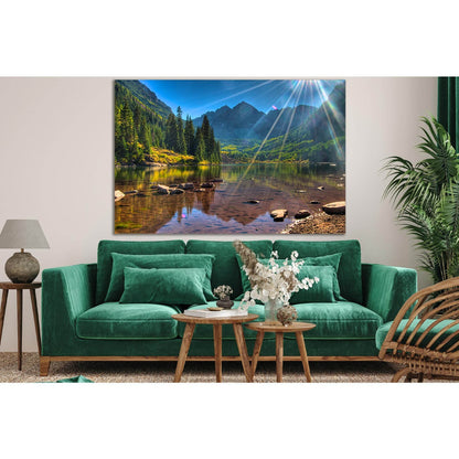 Beautiful Lake And Green Fir Trees №SL795 Ready to Hang Canvas PrintCanvas art arrives ready to hang, with hanging accessories included and no additional framing required. Every canvas print is hand-crafted, made on-demand at our workshop and expertly str