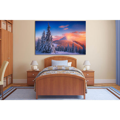Snowy Pine Trees And Mountains №SL1577 Ready to Hang Canvas PrintCanvas art arrives ready to hang, with hanging accessories included and no additional framing required. Every canvas print is hand-crafted, made on-demand at our workshop and expertly stretc