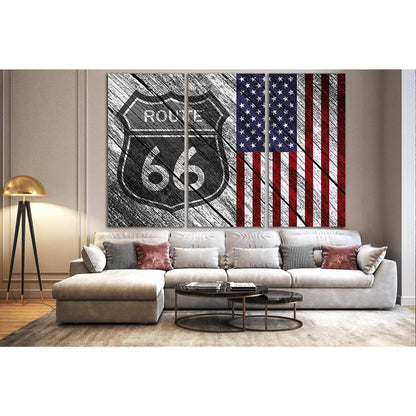 American Flag Route 66 №SL1208 Ready to Hang Canvas PrintCanvas art arrives ready to hang, with hanging accessories included and no additional framing required. Every canvas print is hand-crafted, made on-demand at our workshop and expertly stretched arou