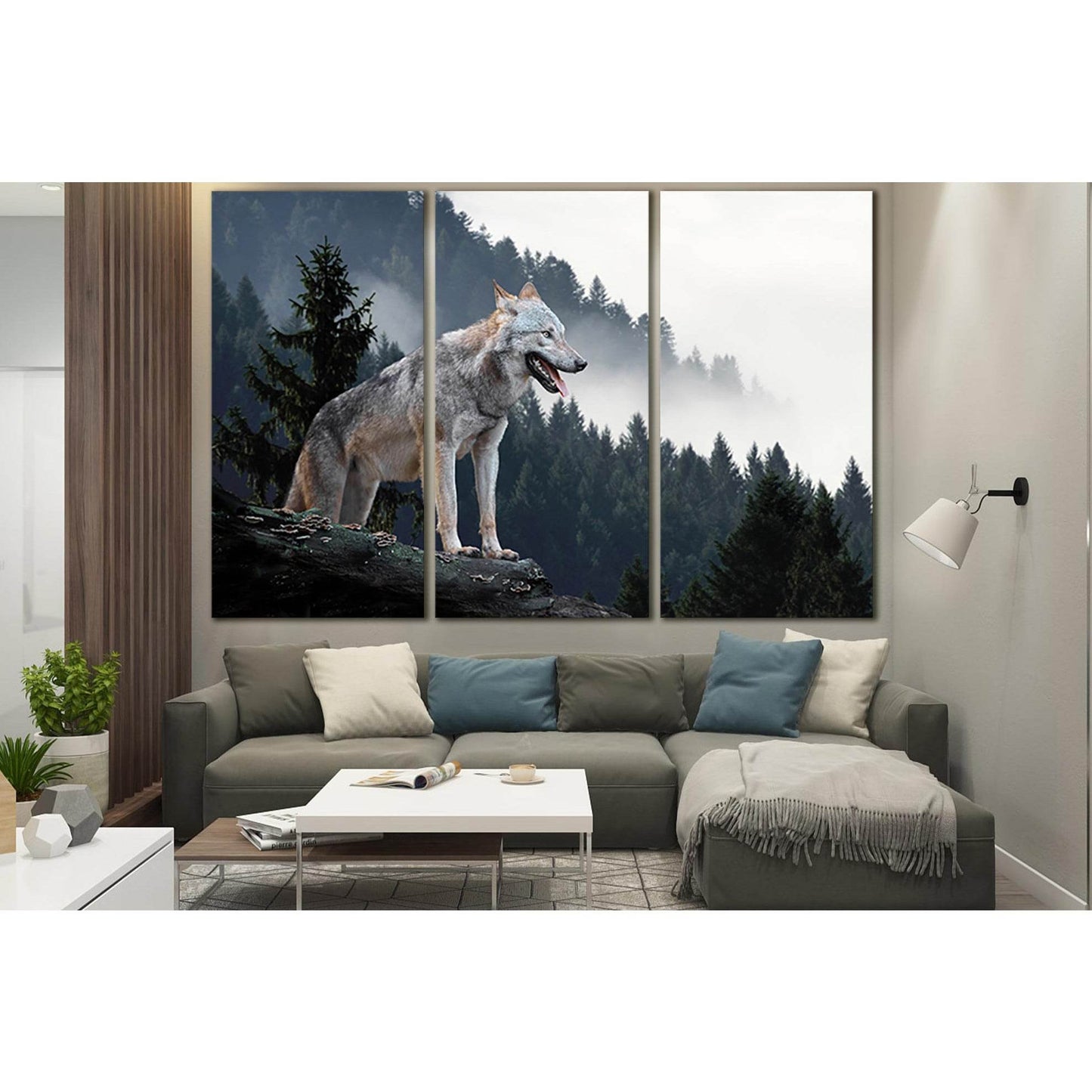 Gray Wolf In The Forest №SL1560 Ready to Hang Canvas PrintCanvas art arrives ready to hang, with hanging accessories included and no additional framing required. Every canvas print is hand-crafted, made on-demand at our workshop and expertly stretched aro