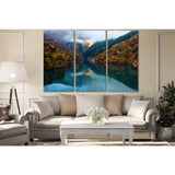 Mountain Lake In Autumn №SL1489 Ready to Hang Canvas Print