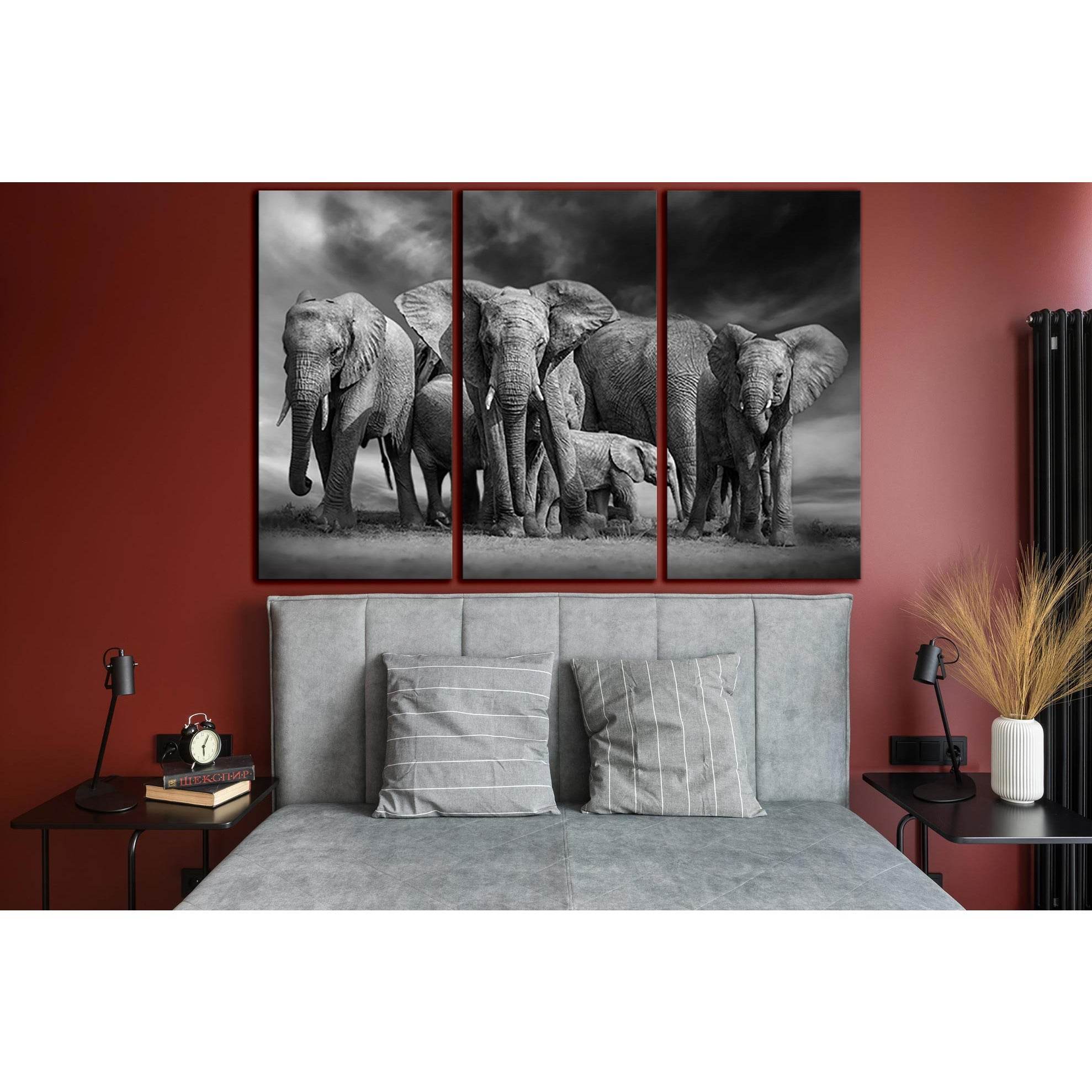 Elephant Family №SL1546 Ready to Hang Canvas Print