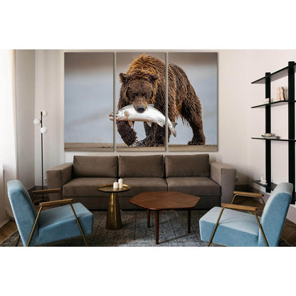 A Grizzly Bear Hunting Salmon №SL1512 Ready to Hang Canvas PrintCanvas art arrives ready to hang, with hanging accessories included and no additional framing required. Every canvas print is hand-crafted, made on-demand at our workshop and expertly stretch