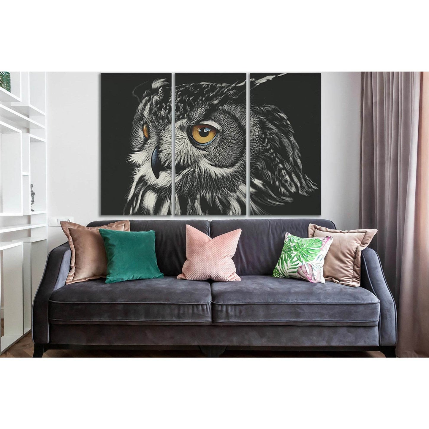 Owl Black And White №SL879 Ready to Hang Canvas PrintCanvas art arrives ready to hang, with hanging accessories included and no additional framing required. Every canvas print is hand-crafted, made on-demand at our workshop and expertly stretched around 1