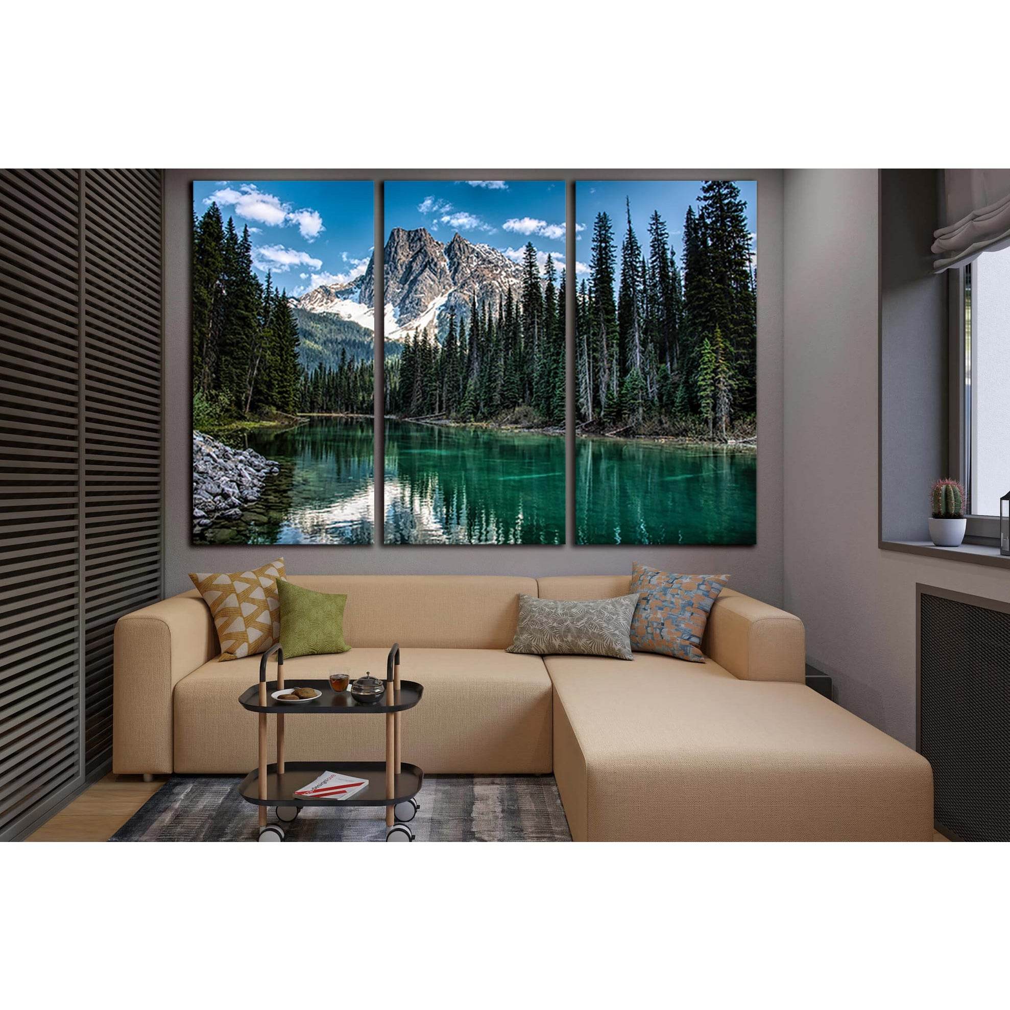 River In Mountain Forest №SL1596 Ready to Hang Canvas Print