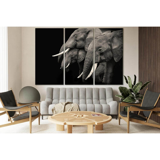 Three Elephants On Black Background №SL874 Ready to Hang Canvas PrintCanvas art arrives ready to hang, with hanging accessories included and no additional framing required. Every canvas print is hand-crafted, made on-demand at our workshop and expertly st