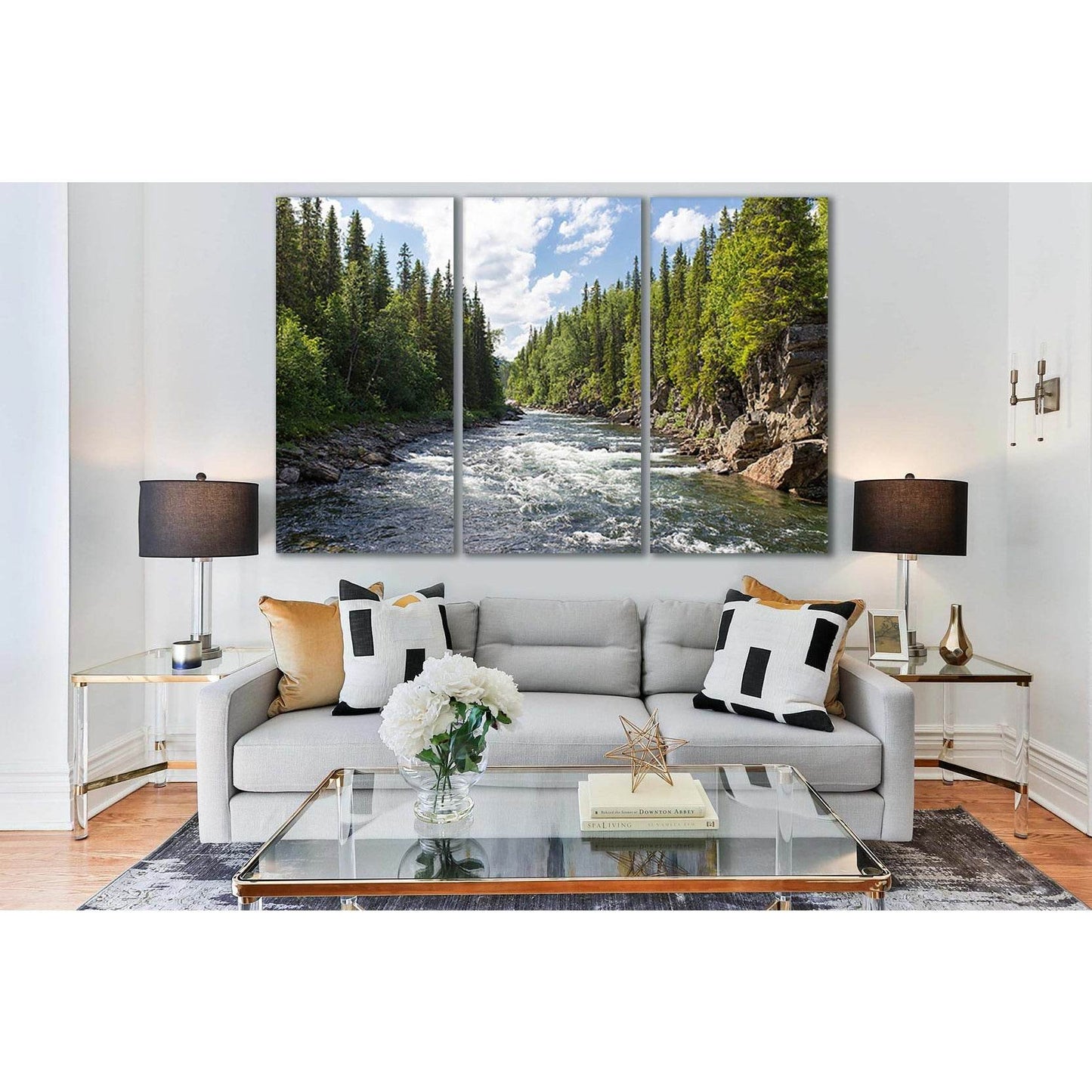 River And Coniferous Trees №SL506 Ready to Hang Canvas PrintCanvas art arrives ready to hang, with hanging accessories included and no additional framing required. Every canvas print is hand-crafted, made on-demand at our workshop and expertly stretched a