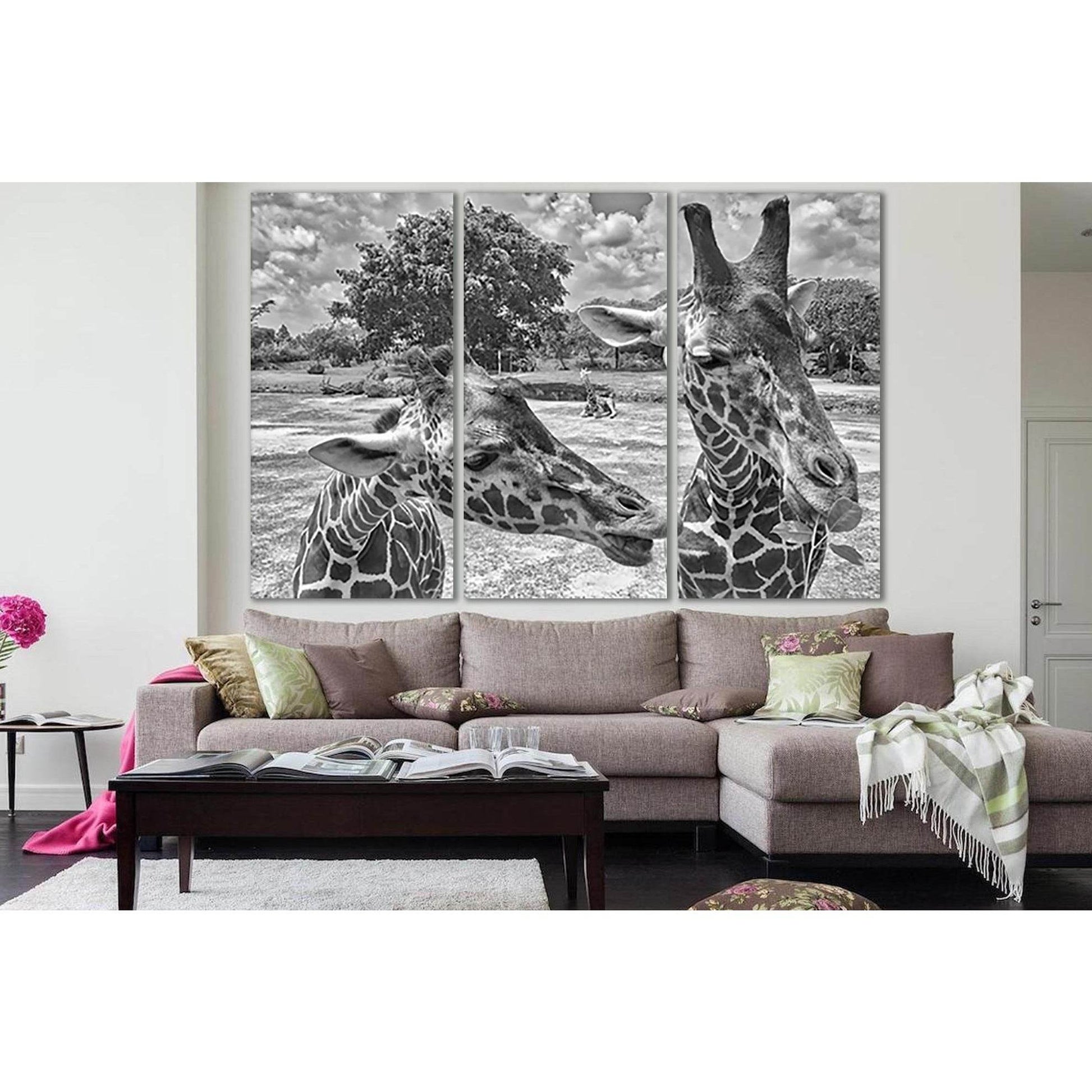 Two Beautiful Giraffes Black And White №SL882 Ready to Hang Canvas PrintCanvas art arrives ready to hang, with hanging accessories included and no additional framing required. Every canvas print is hand-crafted, made on-demand at our workshop and expertly