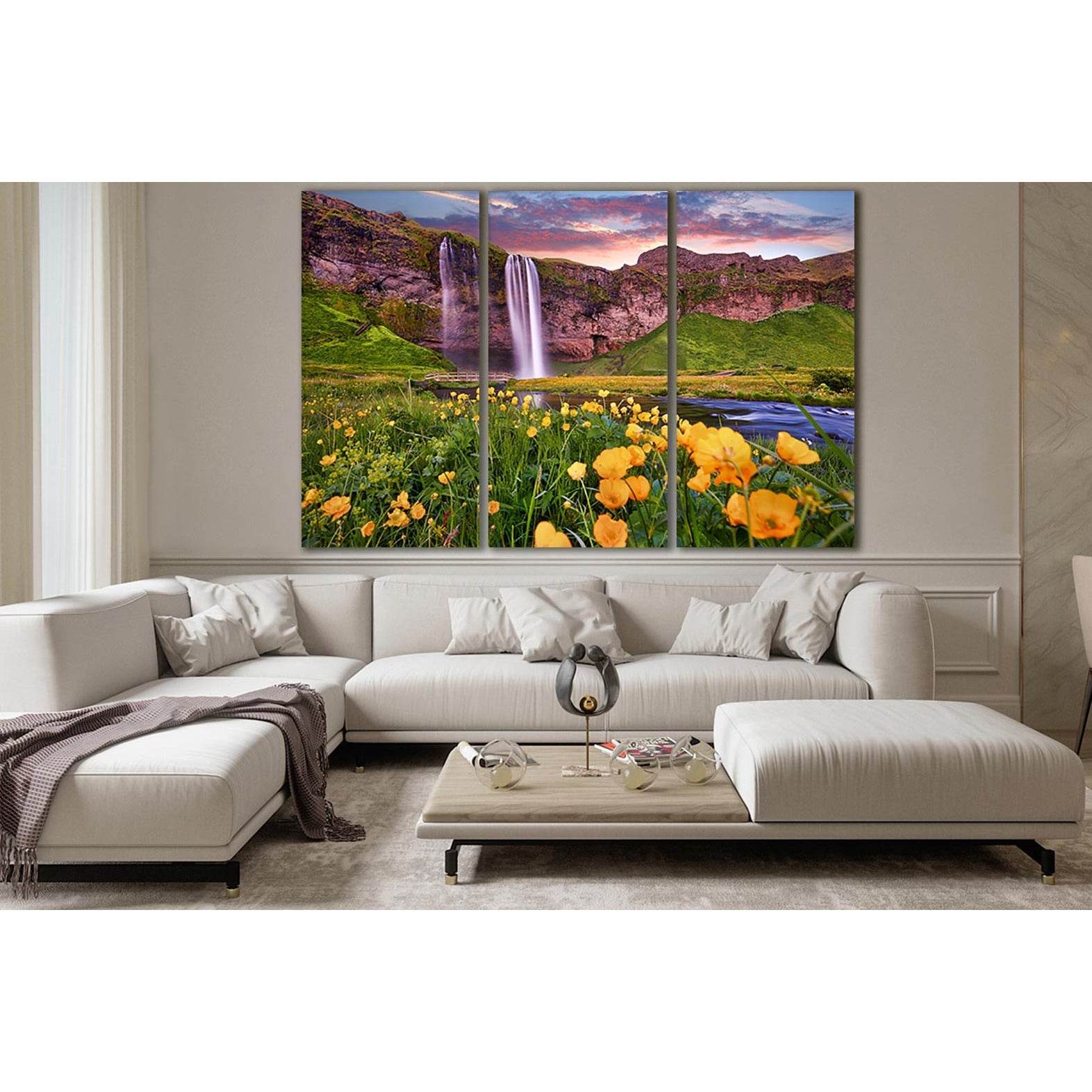 Sunset On Seljalandsfoss №SL473 Ready to Hang Canvas PrintCanvas art arrives ready to hang, with hanging accessories included and no additional framing required. Every canvas print is hand-crafted, made on-demand at our workshop and expertly stretched aro