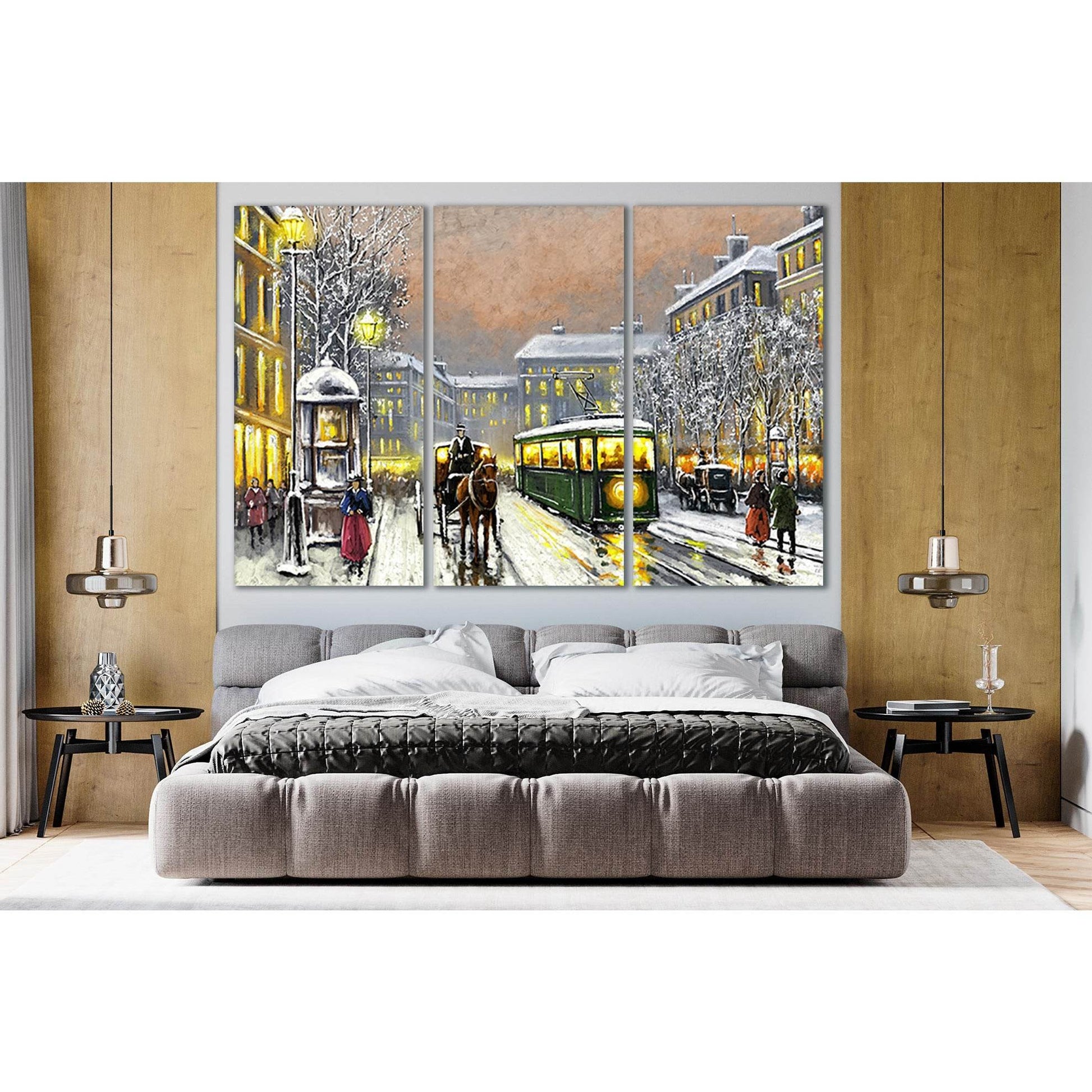 Oil Paintings Old Tram In The Street №SL591 Ready to Hang Canvas PrintCanvas art arrives ready to hang, with hanging accessories included and no additional framing required. Every canvas print is hand-crafted, made on-demand at our workshop and expertly s