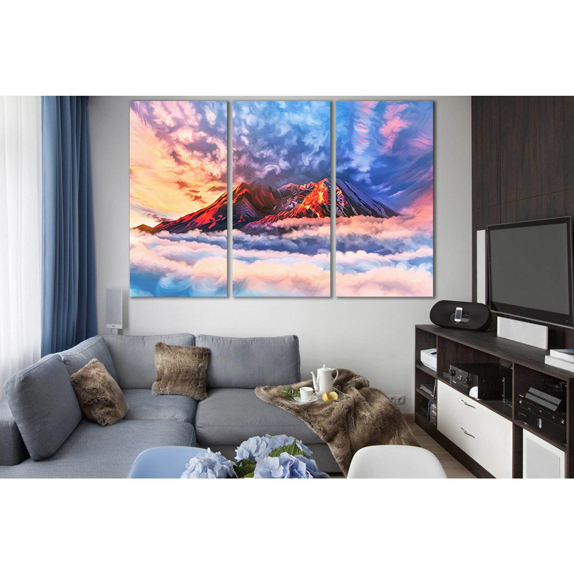 Art Cloud And Mountains Peaks №SL1585 Ready to Hang Canvas Print