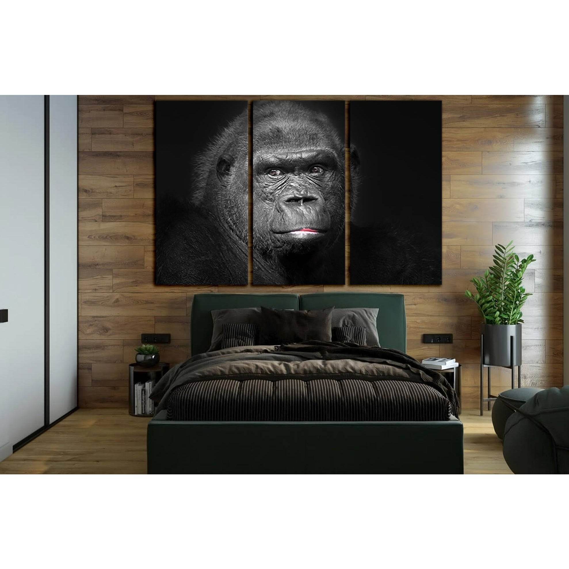 Close Up Portrait Of A Gorilla №SL1517 Ready to Hang Canvas Print