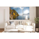 Autumn Lake Between The Mountains №SL1491 Ready to Hang Canvas Print
